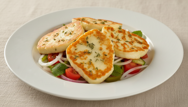 Assiette ou salade de Halloumi grillé